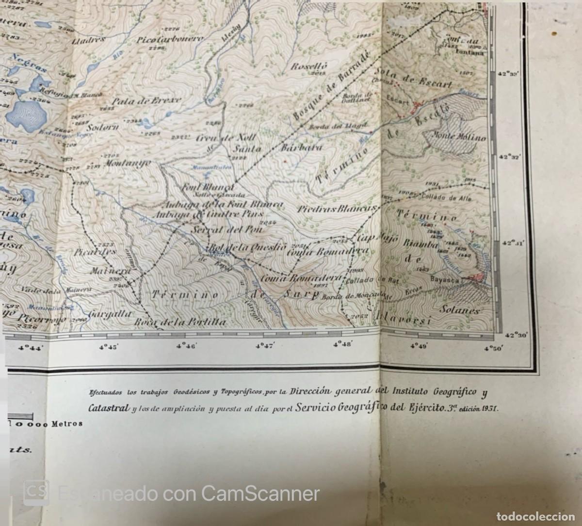 Mapas contempor&aacute;neos: ESTERRI DE ANEU PLANO DEL EJERCITO 1951 - Foto 2