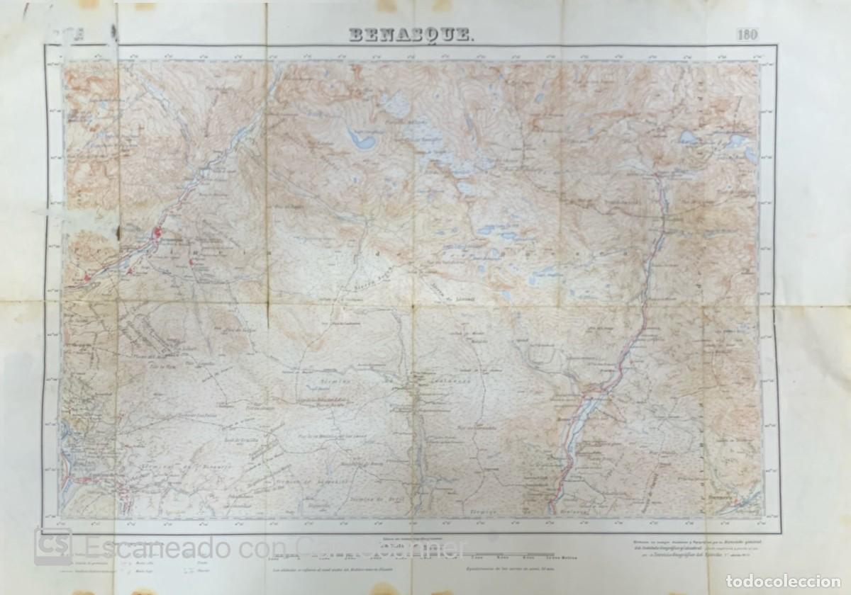 Mapas contempor&aacute;neos: BENASQUE PLANO DEL EJERCITO 1950 - Foto 1