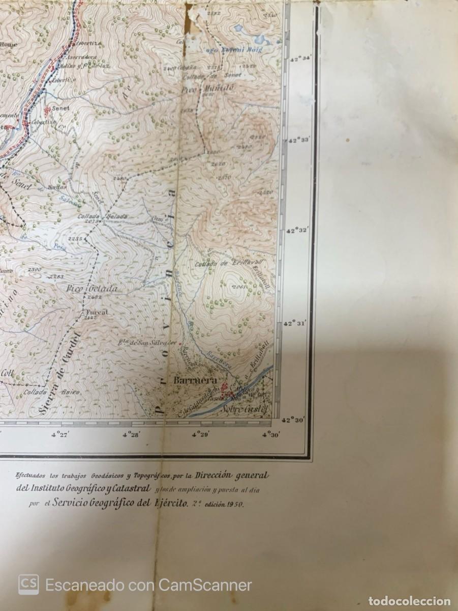 Mapas contempor&aacute;neos: BENASQUE PLANO DEL EJERCITO 1950 - Foto 3