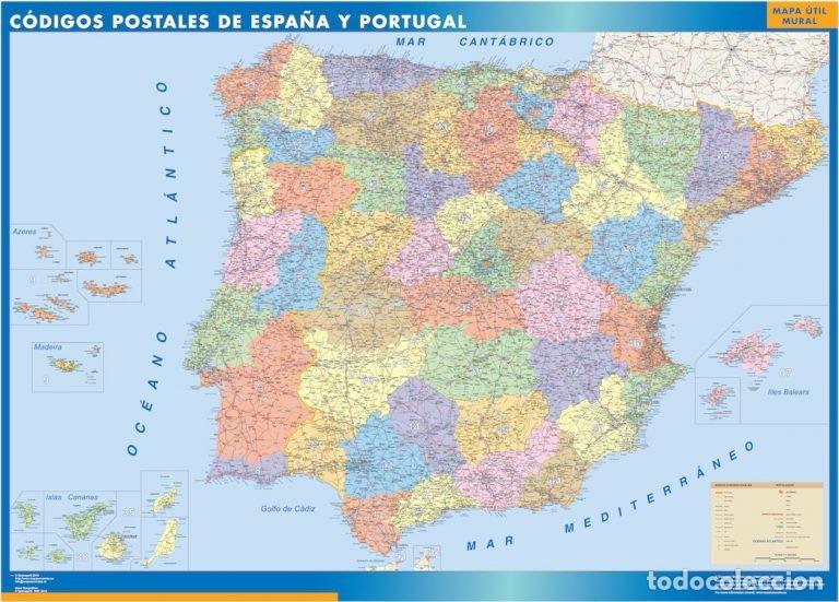 Mapas contempor&aacute;neos: MAPA UTIL MURAL / ESPA&Ntilde;A-C&Oacute;DIGOS POSTALES / 140X100 CM / A&Ntilde;O-2006 / NUEVO - Foto 5