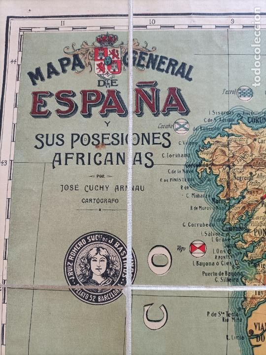 Mapas contempor&aacute;neos: MAPA GENERAL DE ESPA&Ntilde;A Y SUS POSESI&Oacute;NES AFRICANAS - Foto 8