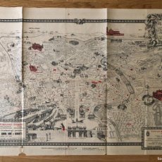 Mapas contemporáneos: ANTIGUO Y PRECIOSO MAPA CIUDAD DE ROMA. AÑO SANTO 1925. 70X50 CM. REVERSO CON PUBLICIDAD DE ÉPOCA.