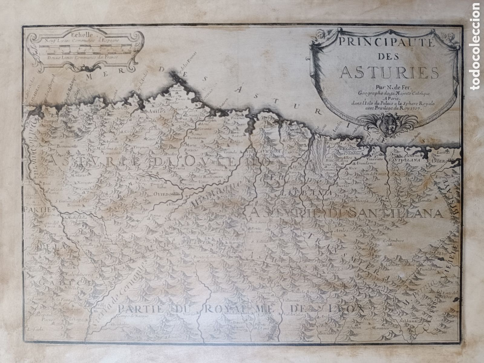 Mapas contempor&aacute;neos: Mapa Principado de Asturias en 1707 - Foto 6
