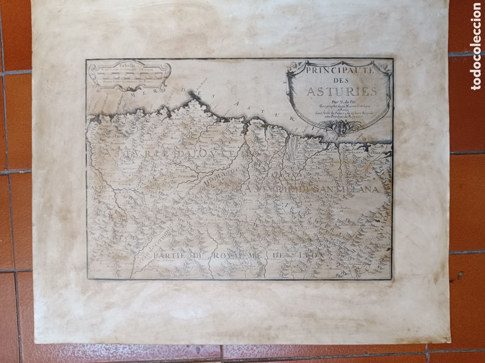 Mapas contempor&aacute;neos: Mapa Principado de Asturias en 1707 - Foto 7