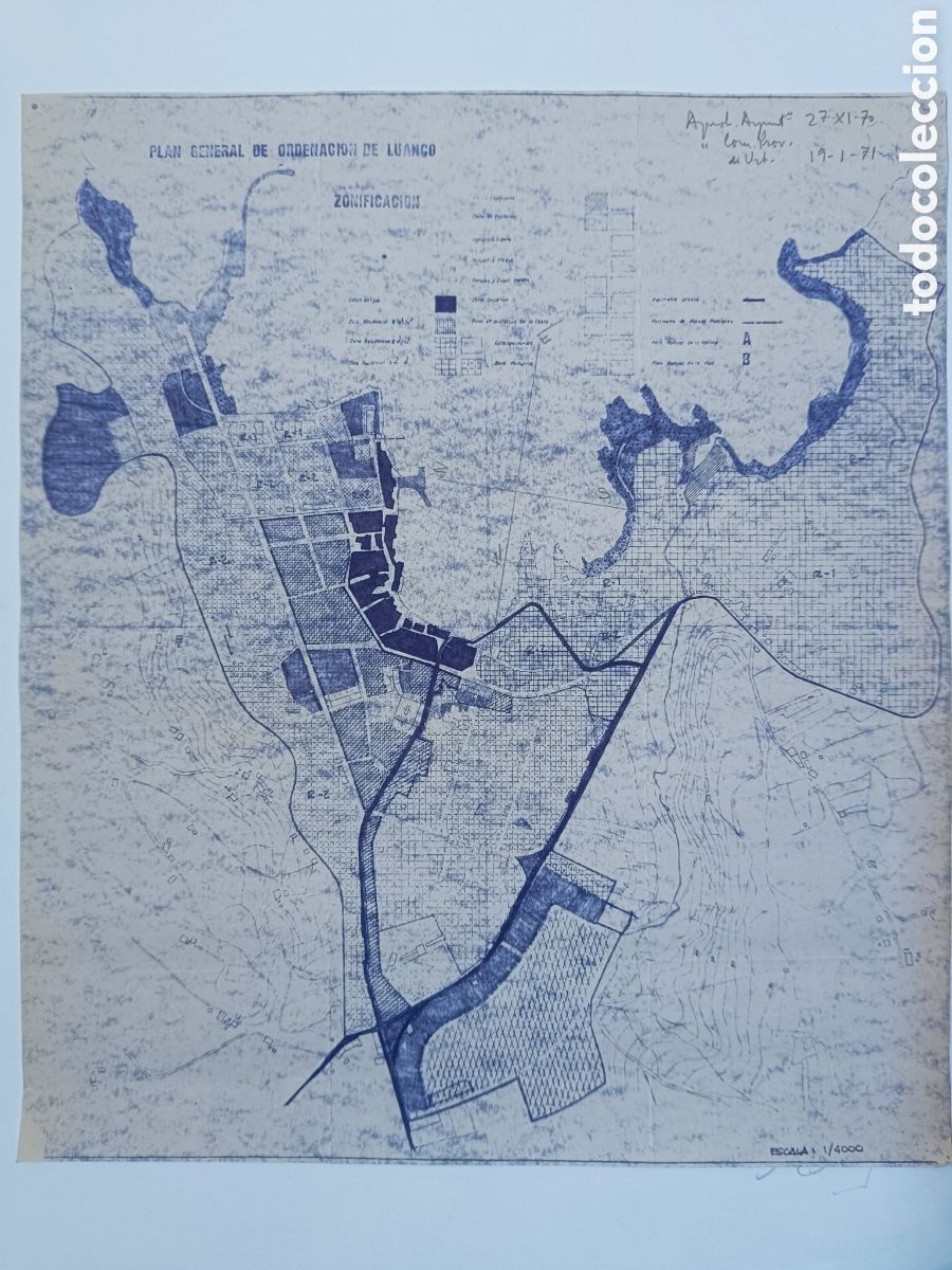 Mapas contempor&aacute;neos: Mapa Plano Plan general de ordenaci&oacute;n de Luanco en 1970 - Foto 6