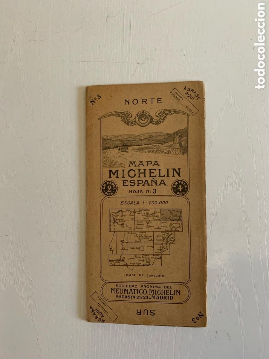 Zeitgen&ouml;ssische Karten: Mapa Michel&iacute;n de Espa&ntilde;a (1919) en papel hoja 3/13