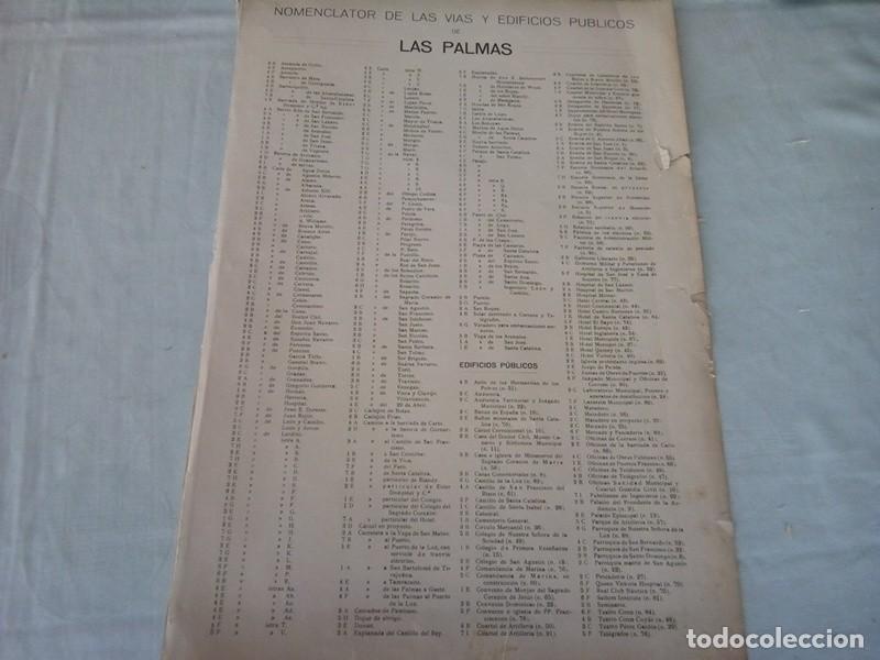 Mapas contempor&aacute;neos: MAPA MUY ANTIGUO NOMENCLATOR DE LAS VIAS Y EDIFICIOS PUBLICOS DE LAS PALMAS - Foto 9