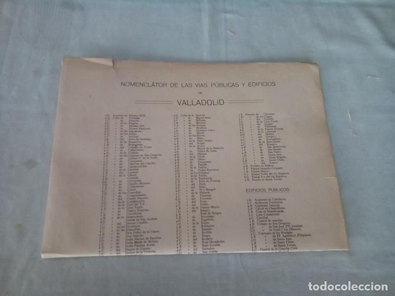 Mapas contempor&aacute;neos: MAPA ANTIGUO NOMENCLATOR DE LAS VIAS Y EDIFICIOS PUBLICOS DE VALLADOLID - Foto 12