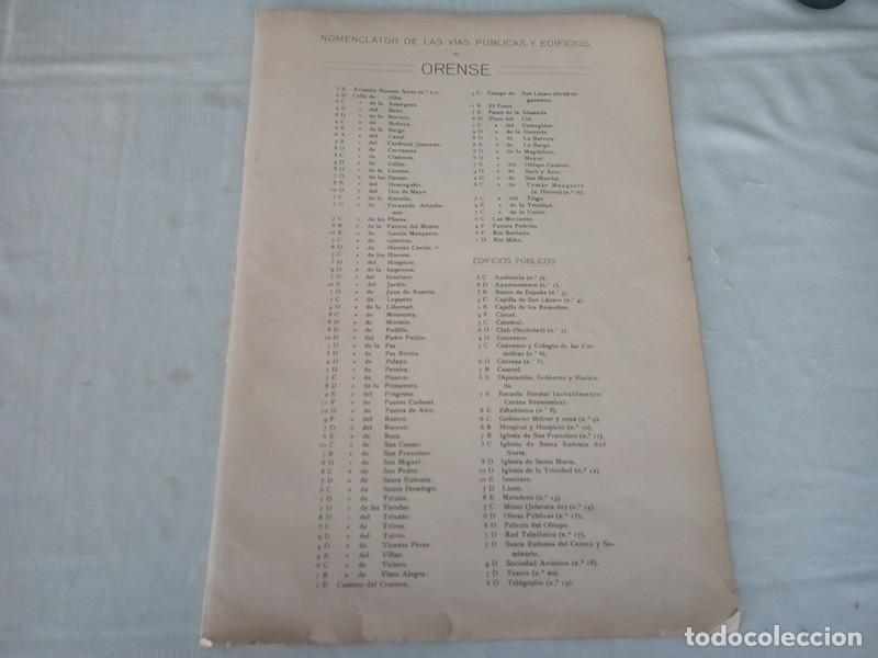 Mapas contempor&aacute;neos: MAPA ANTIGUO NOMENCLATOR DE LAS VIAS Y EDIFICIOS PUBLICOS DE ORENSE - Foto 9