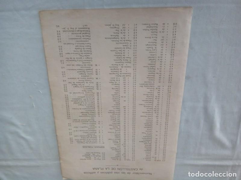 Mapas contempor&aacute;neos: MAPA ANTIGUO NOMENCLATOR DE LAS VIAS Y EDIFICIOS PUBLICOS DE CASTELLON DE LA PLANA - Foto 8