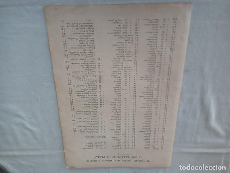 Mapas contempor&aacute;neos: MAPA ANTIGUO NOMENCLATOR DE LAS VIAS Y EDIFICIOS PUBLICOS DE CASTELLON DE LA PLANA - Foto 9