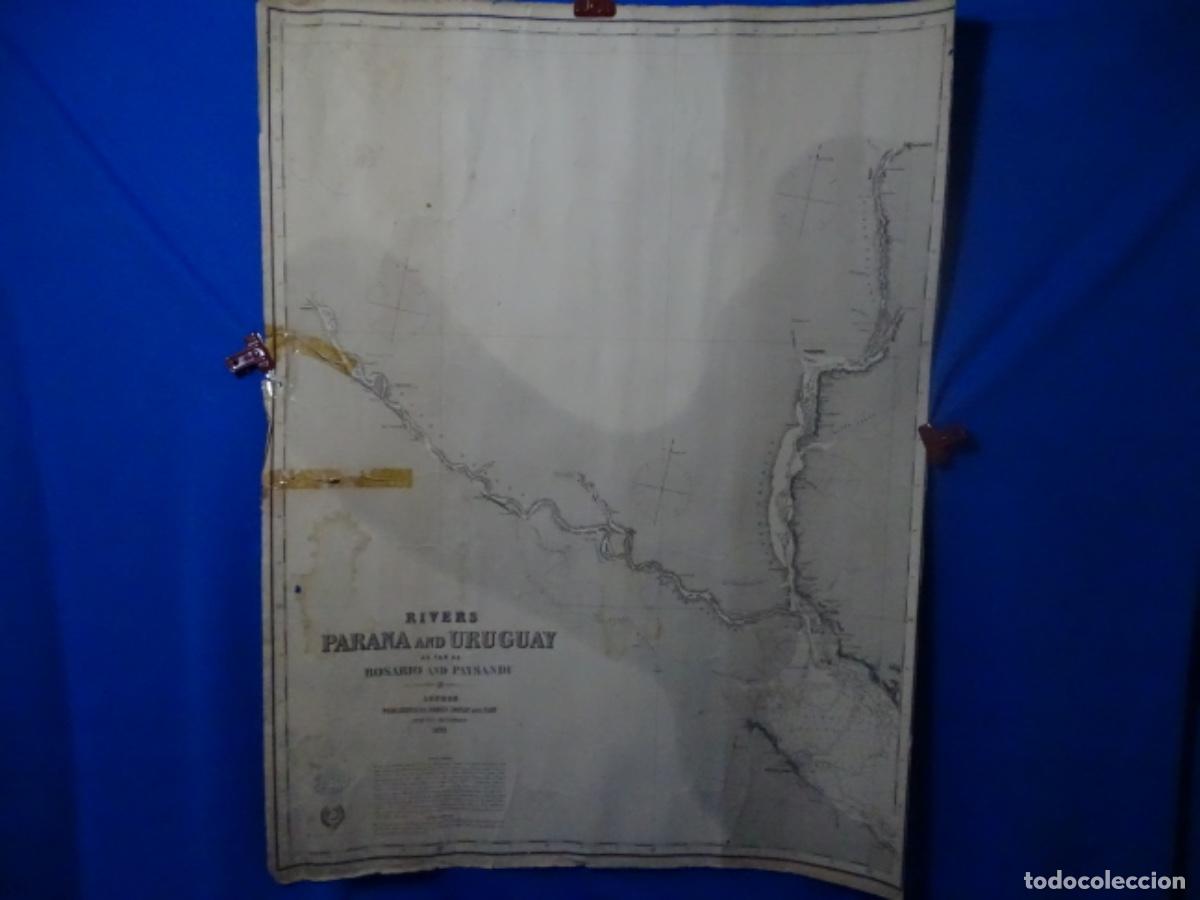 Zeitgen&ouml;ssische Karten: CARTA NAVEGACI&Oacute;N MAPA RIVERS PARAN&Aacute; AND URUGUAY. JAMES IMRAY LONDON 1873.