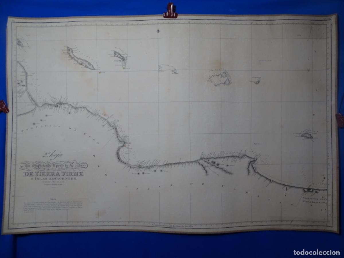 Zeitgen&ouml;ssische Karten: CARTA NAVEGACI&Oacute;N MAPA TIERRA FIRME ISLAS ADYACENTES. MADRID 1816. CARACAS, VENEZUELA.