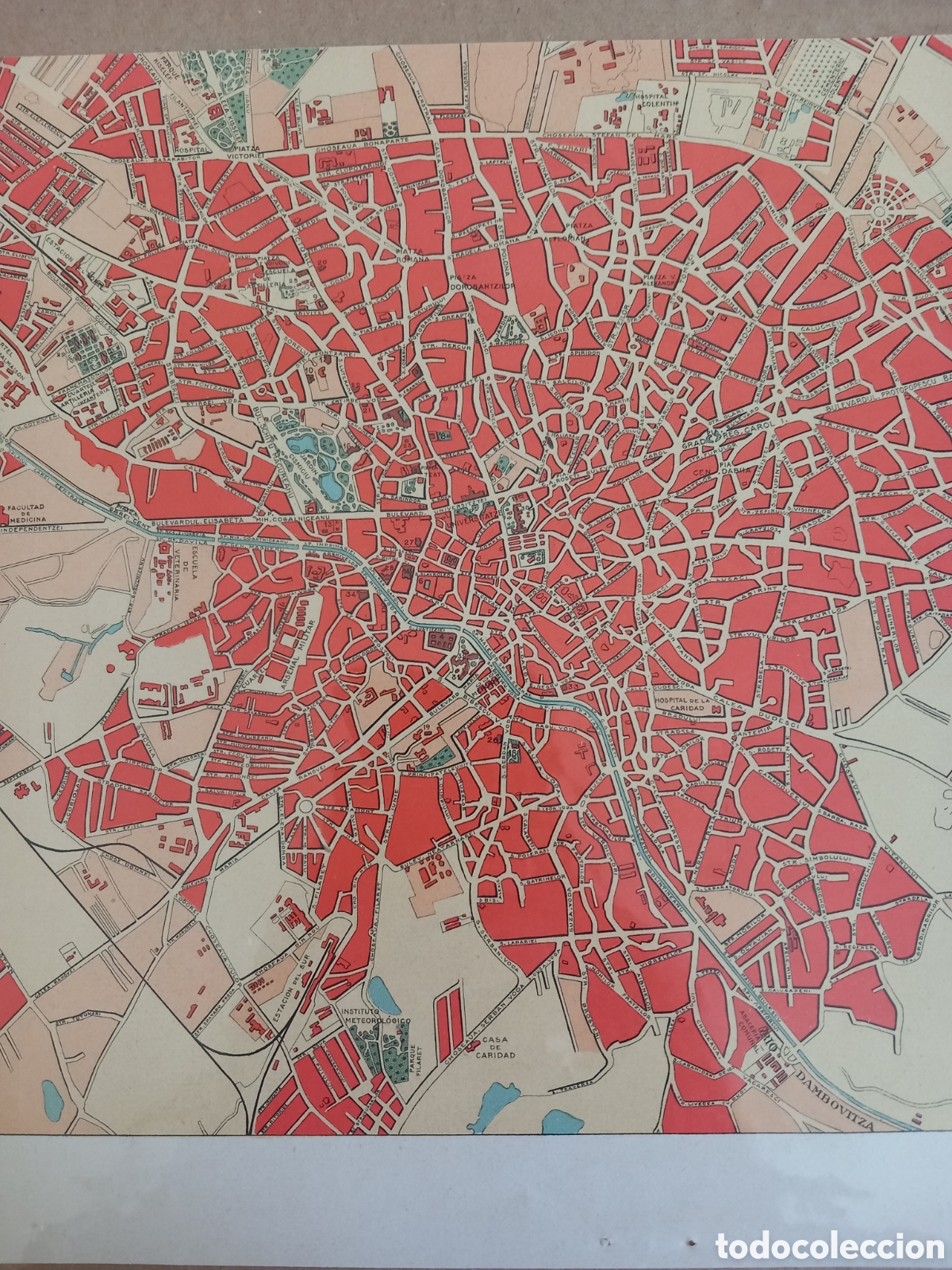 Mapas contempor&aacute;neos: Bucarest, plano mapa litograf&iacute;a de la ciudad - Foto 3