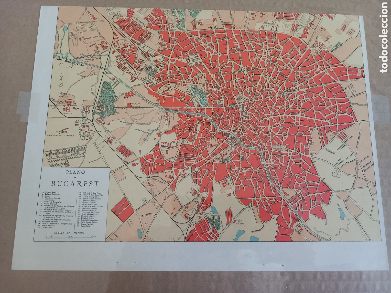 Mapas contempor&aacute;neos: Bucarest, plano mapa litograf&iacute;a de la ciudad - Foto 1