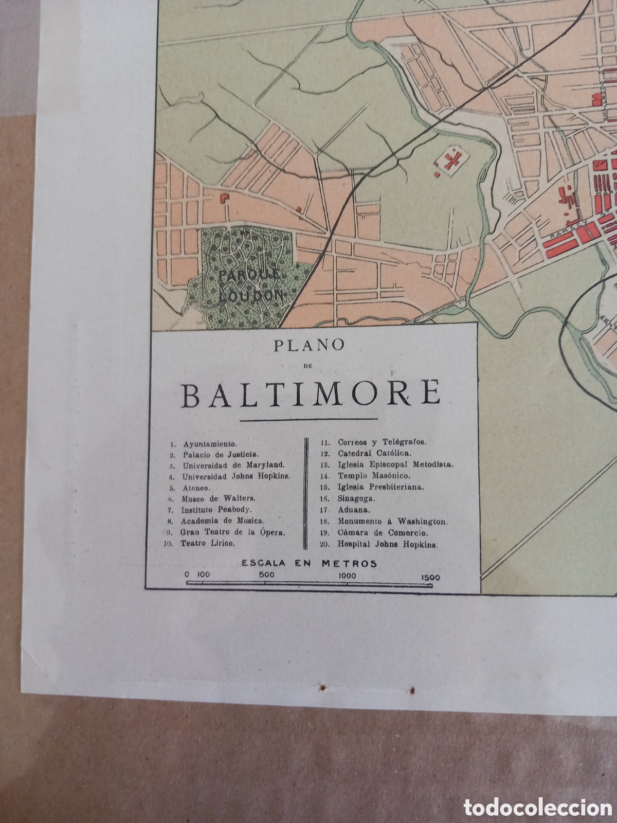 Mapas contempor&aacute;neos: Baltimore, plano mapa litograf&iacute;a de la ciudad - Foto 2
