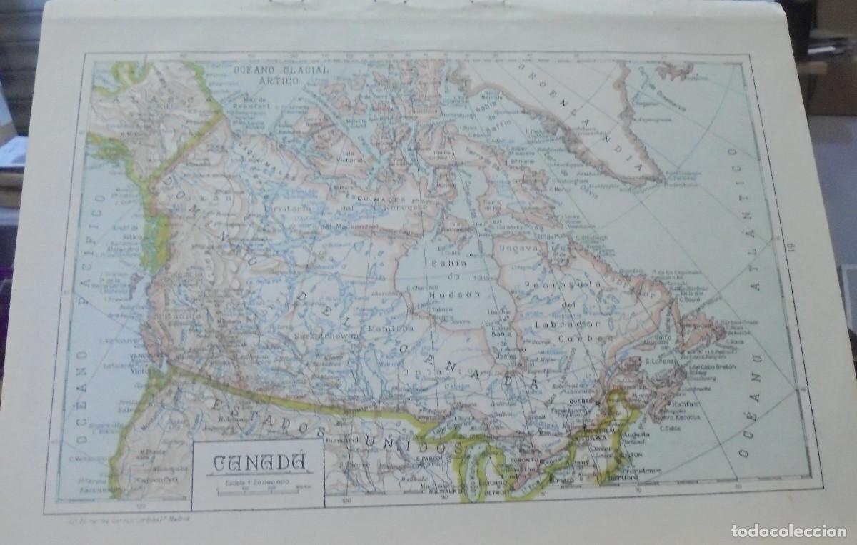 Mapas contempor&aacute;neos: L&aacute;mina. Mapa de Canad&aacute;. 26x34 cm - Foto 1
