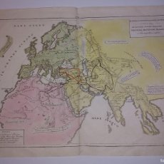 Mapas contemporáneos: MAPA ANTIGUO SIGLO XIX IL MONDO CONOSCIUTO DAGLI ANTICHI MUNDO ANTIGUO PERSA MACEDONIO ROMANO [1830]