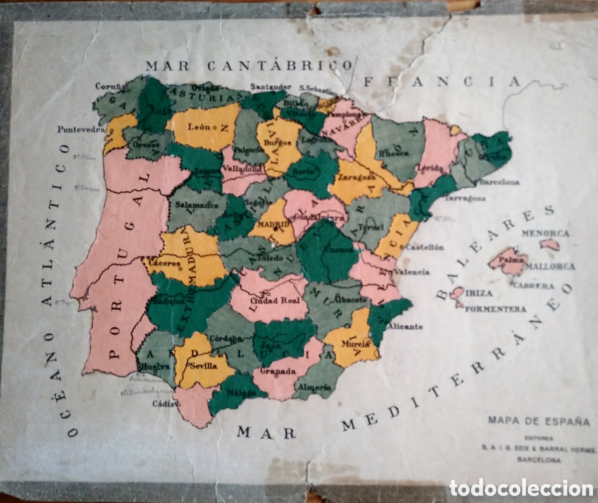 Mapas contempor&aacute;neos: mapa de espa&ntilde;a 1917 1917 - Foto 1