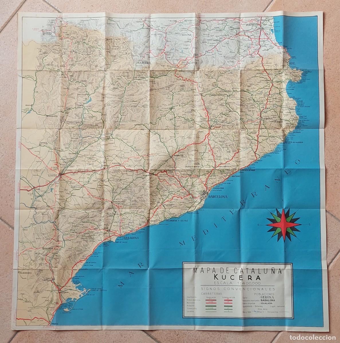 Mapas contempor&aacute;neos: CATALU&Ntilde;A MAPA KUCERA c. 1950 - Foto 1
