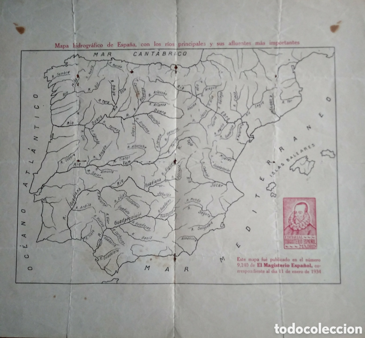 Mapas contempor&aacute;neos: Mapa hidrografico de Espa&ntilde;a - Foto 1