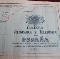 Mapas contemporáneos: CARTA TELEGRAFICA Y TELEFONICA DE ESPAÑA 1923 MAPAS