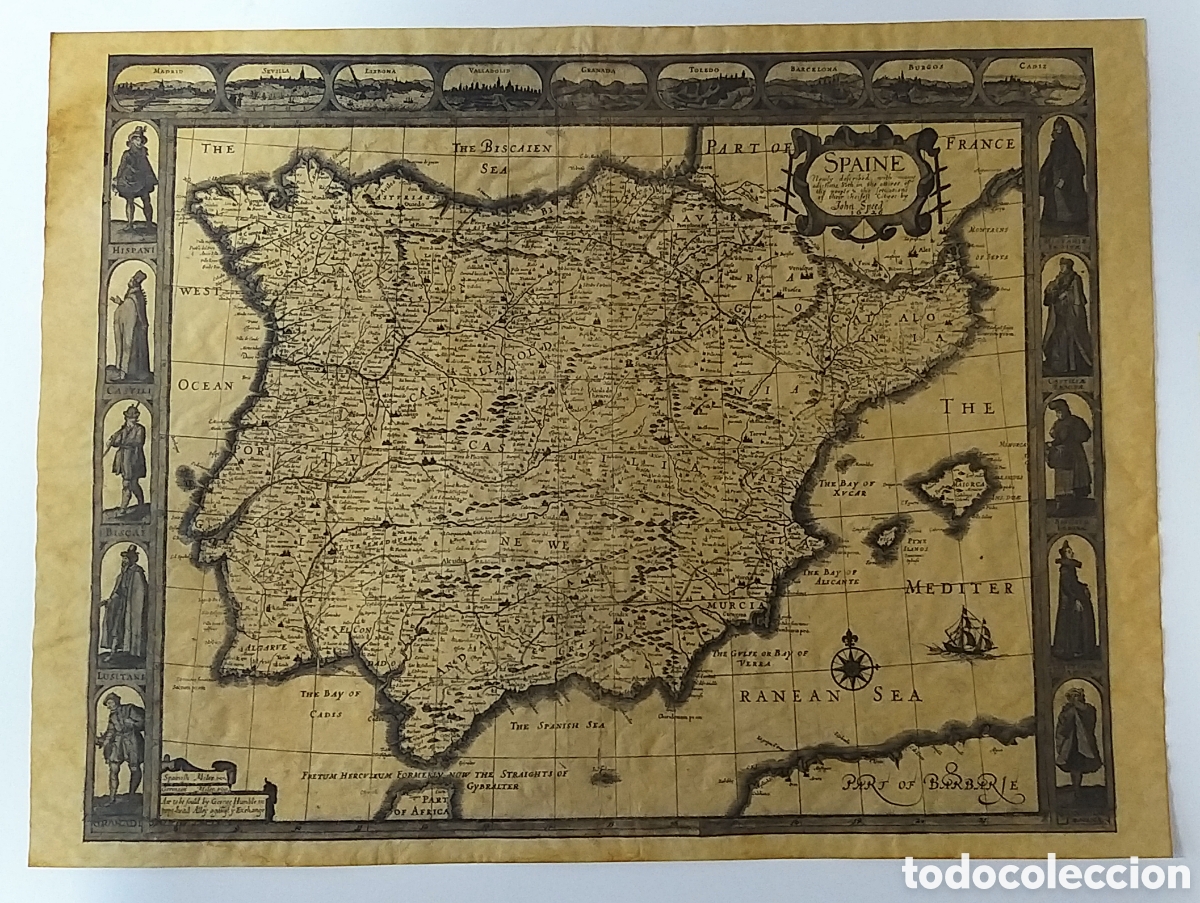 Mapas contempor&aacute;neos: SPAINE. Mapa John Speed 1626. Facsimil - Foto 1