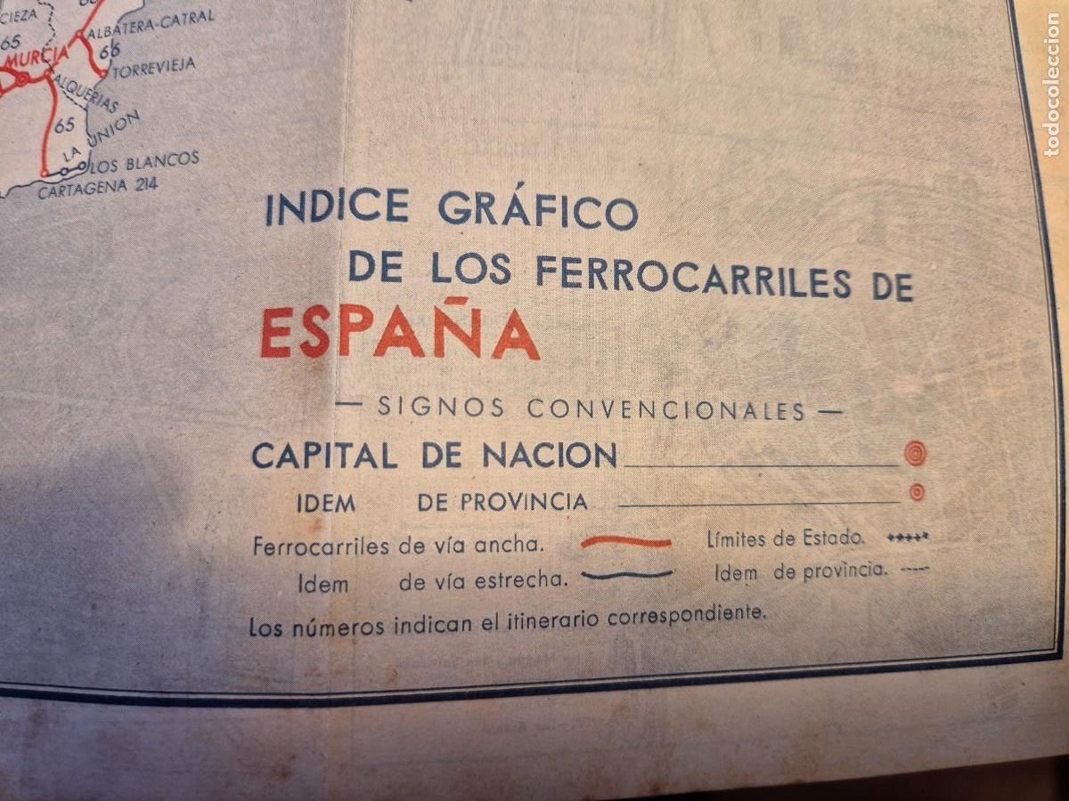 Mapas contempor&aacute;neos: Mapa &iacute;ndice gr&aacute;fico de los ferrocarriles de espa&ntilde;a - Foto 2