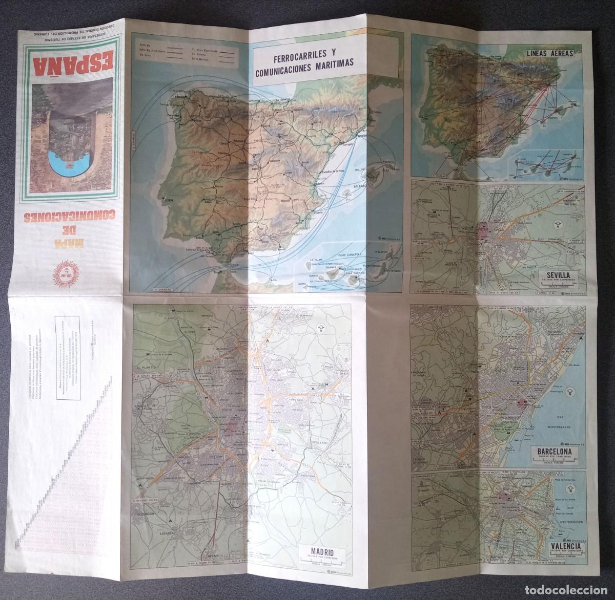Mapas contempor&aacute;neos: Mapa De Comunicaciones Espa&ntilde;a - Foto 4