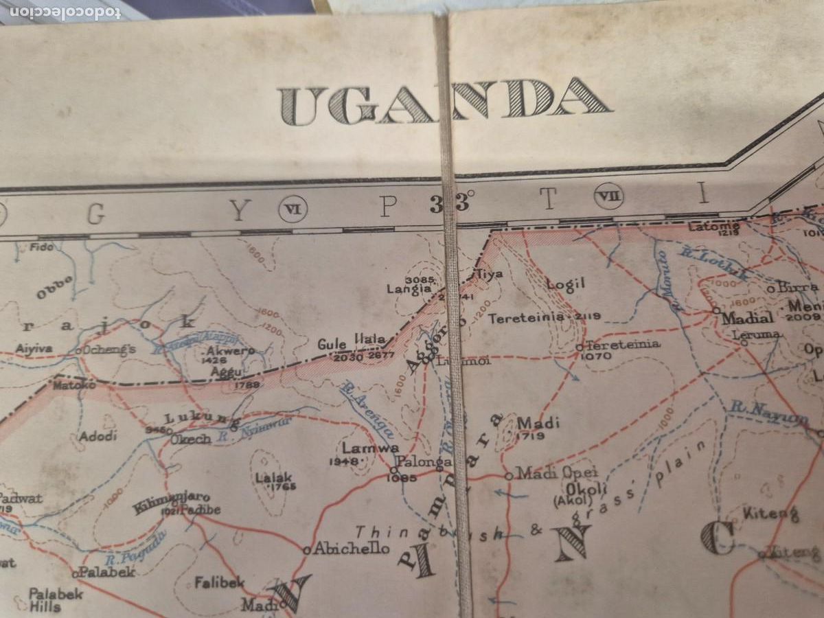 Mapas contempor&aacute;neos: Antiguo mapa ingles Uganda - Foto 5