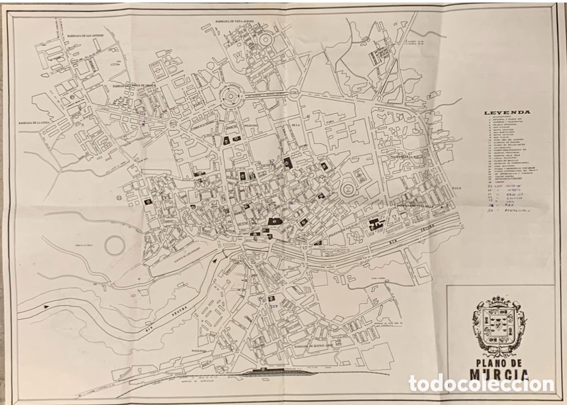 Mapas contempor&aacute;neos: Mapa. Plano de Murcia. A&ntilde;os 70. - Foto 1