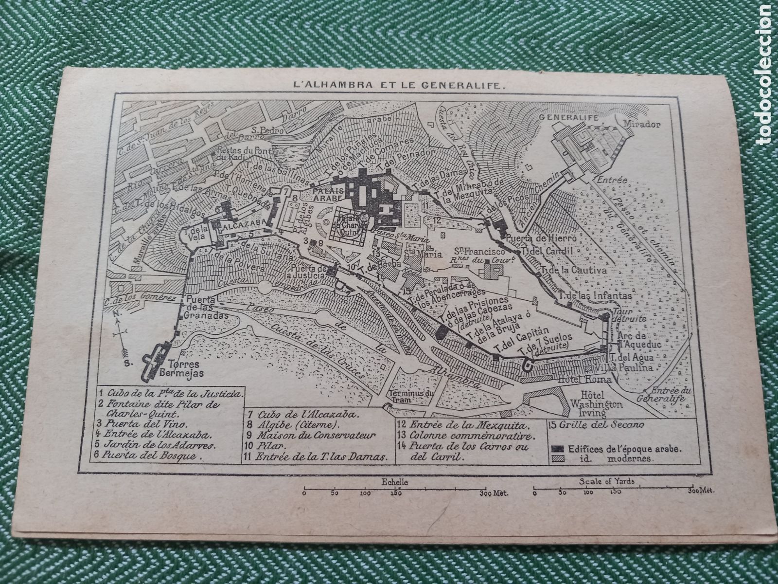 Mapas contempor&aacute;neos: Alhambra y Generalife Granada mapa/plano 1927 - Foto 1