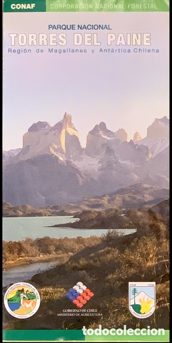 Mapas contempor&acirc;neos: Mapa. Parque Nacional Torres del Paine. A&ntilde;os 90.