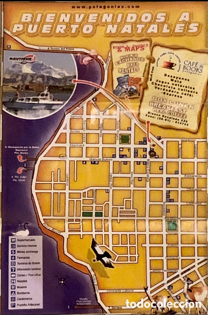 Mapas contempor&aacute;neos: Mapa. Mapa Puerto Natales. Chile. 2008. - Foto 1
