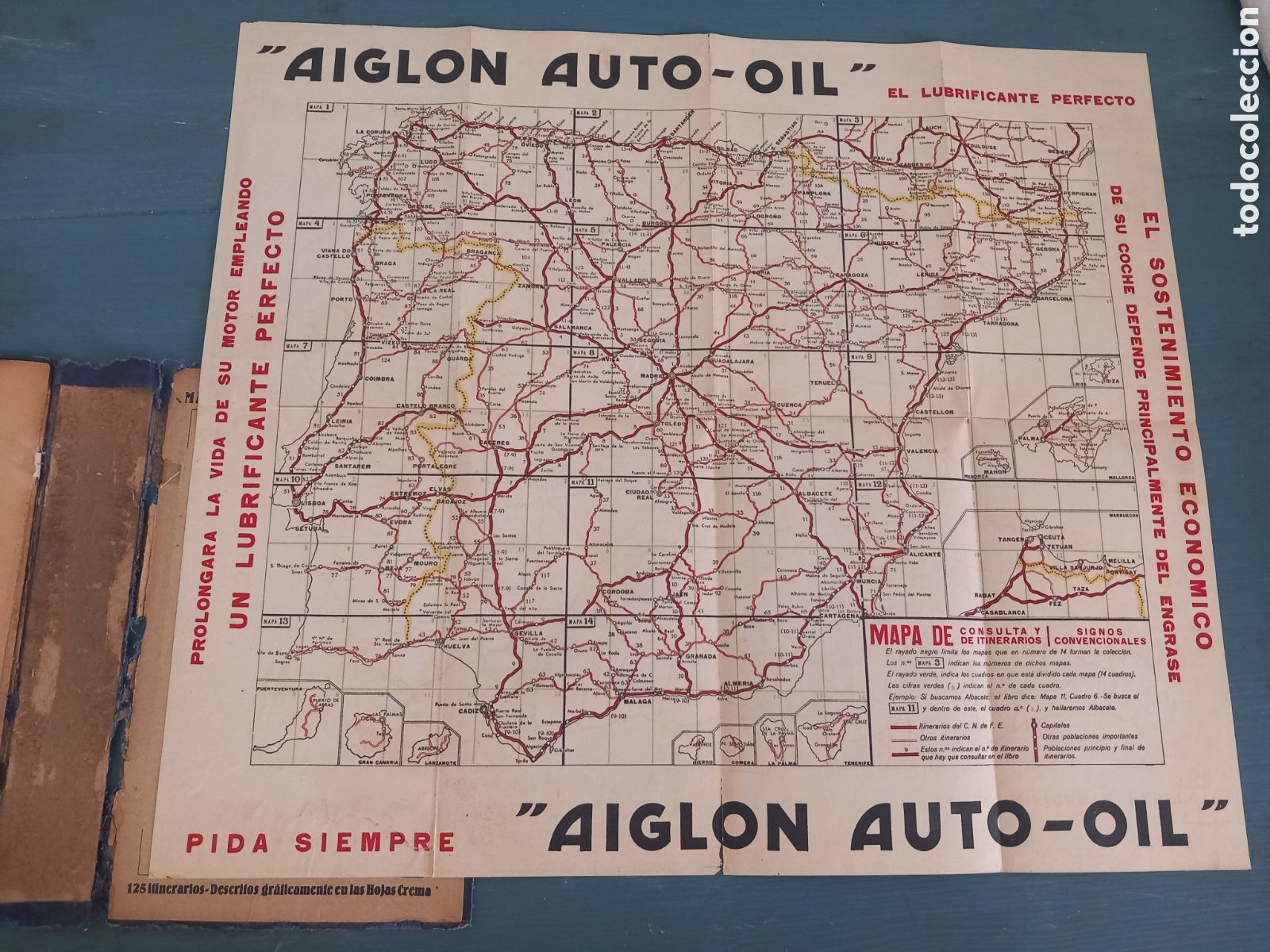 Zeitgen&ouml;ssische Karten: Mapa de Espa&ntilde;a publicidad 1932