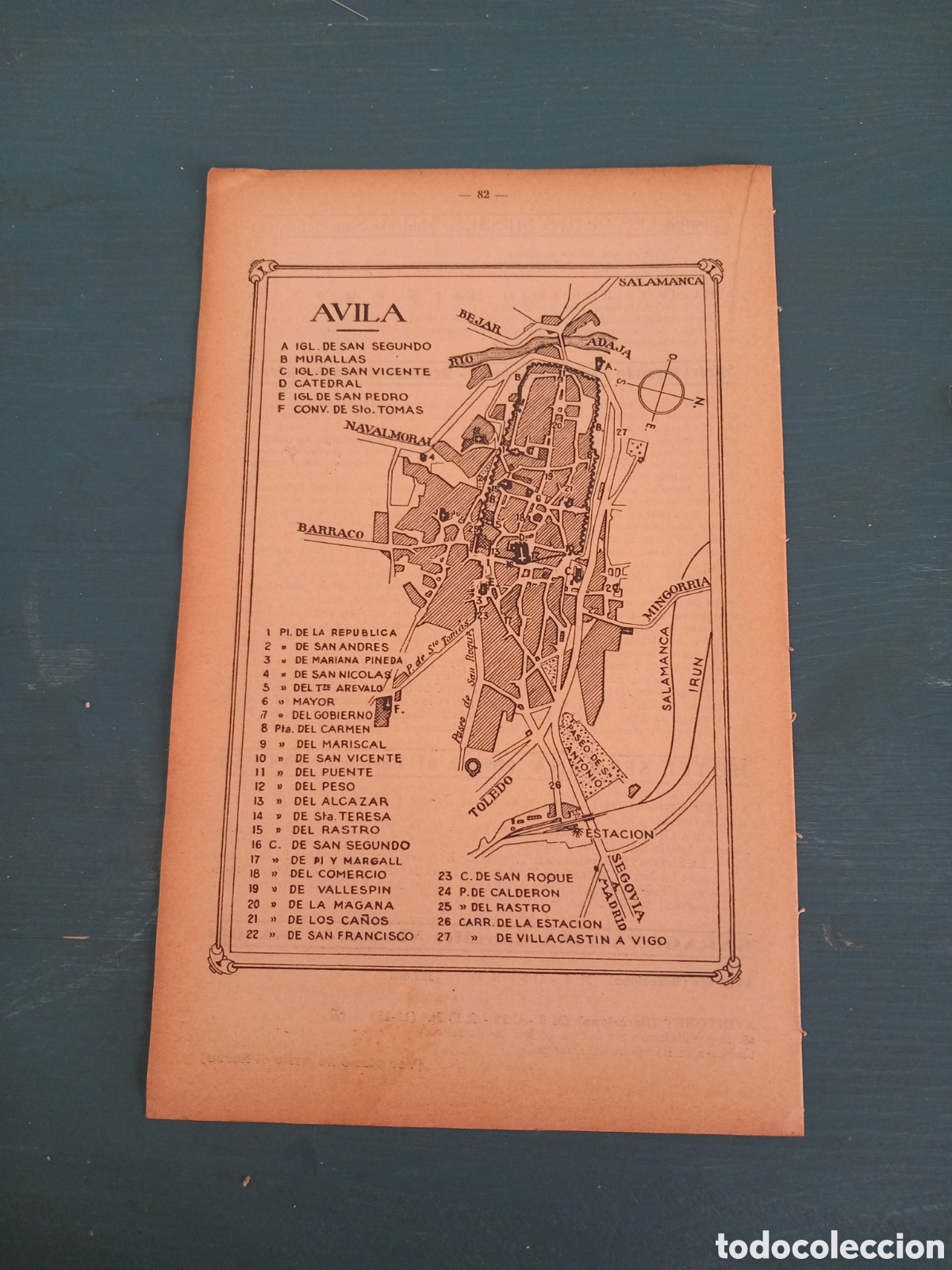 Mapas contempor&aacute;neos: Mapa plano &Aacute;vila, aproximadamente 1932 - Foto 1