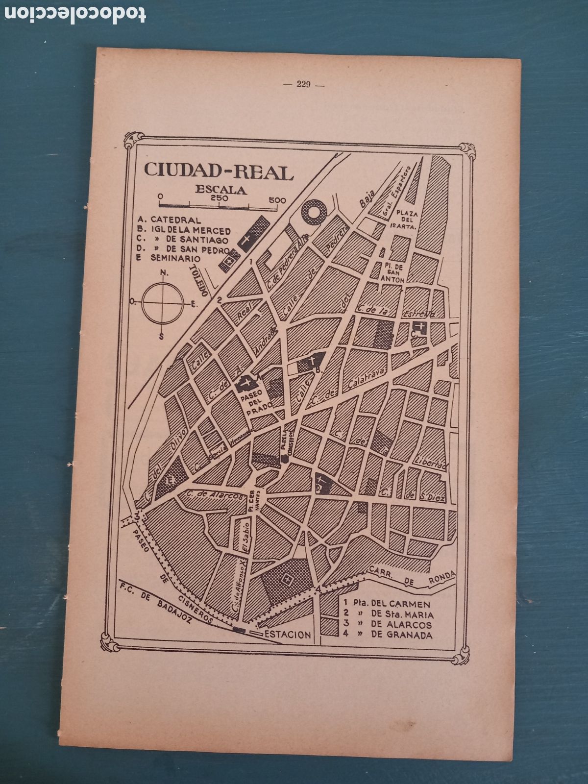 Mapas contempor&aacute;neos: Mapa plano Ciudad Real, aproximadamente 1932 - Foto 1