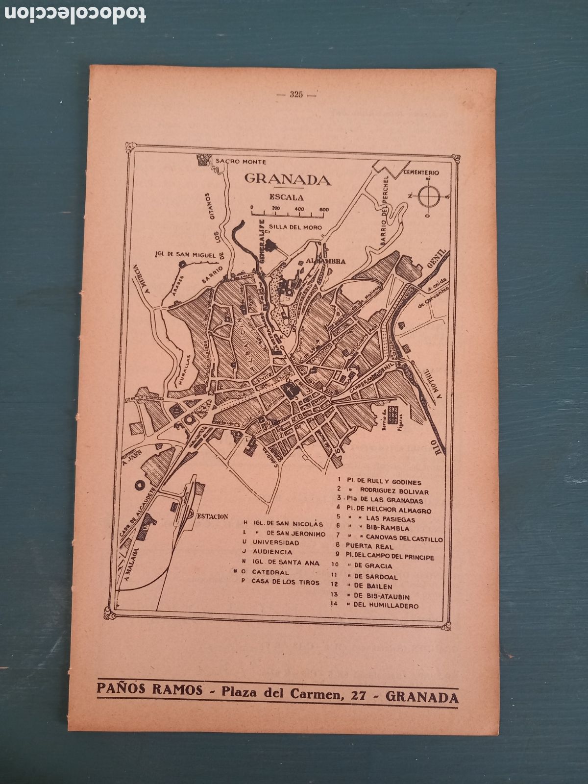 Mapas contempor&aacute;neos: Mapa plano ciudad de Granada, aproximadamente 1932 - Foto 1