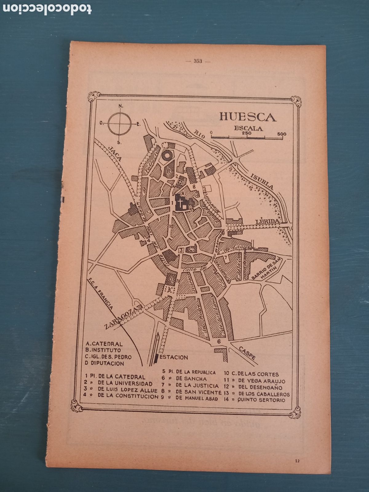 Mapas contempor&aacute;neos: Mapa plano ciudad de Huesca, aproximadamente 1932 - Foto 1