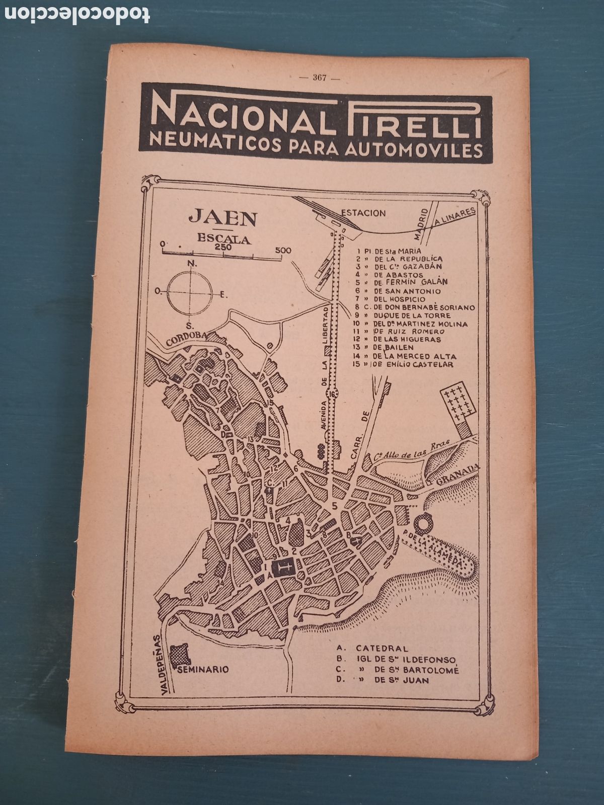 Mapas contempor&aacute;neos: Mapa plano ciudad de Ja&eacute;n, aproximadamente 1932 - Foto 1