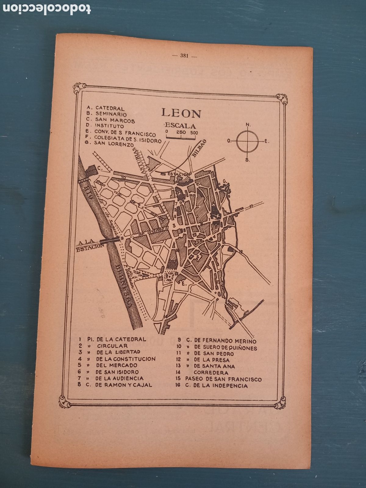 Mapas contempor&aacute;neos: Mapa plano ciudad de Le&oacute;n, aproximadamente 1932 - Foto 1