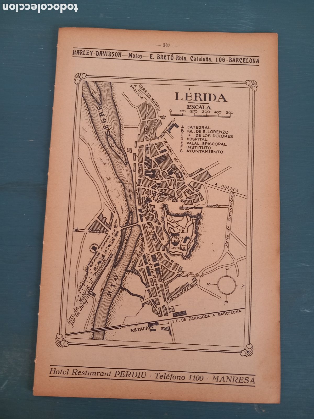 Mapas contempor&aacute;neos: Mapa plano ciudad de L&eacute;rida, aproximadamente 1932 - Foto 1