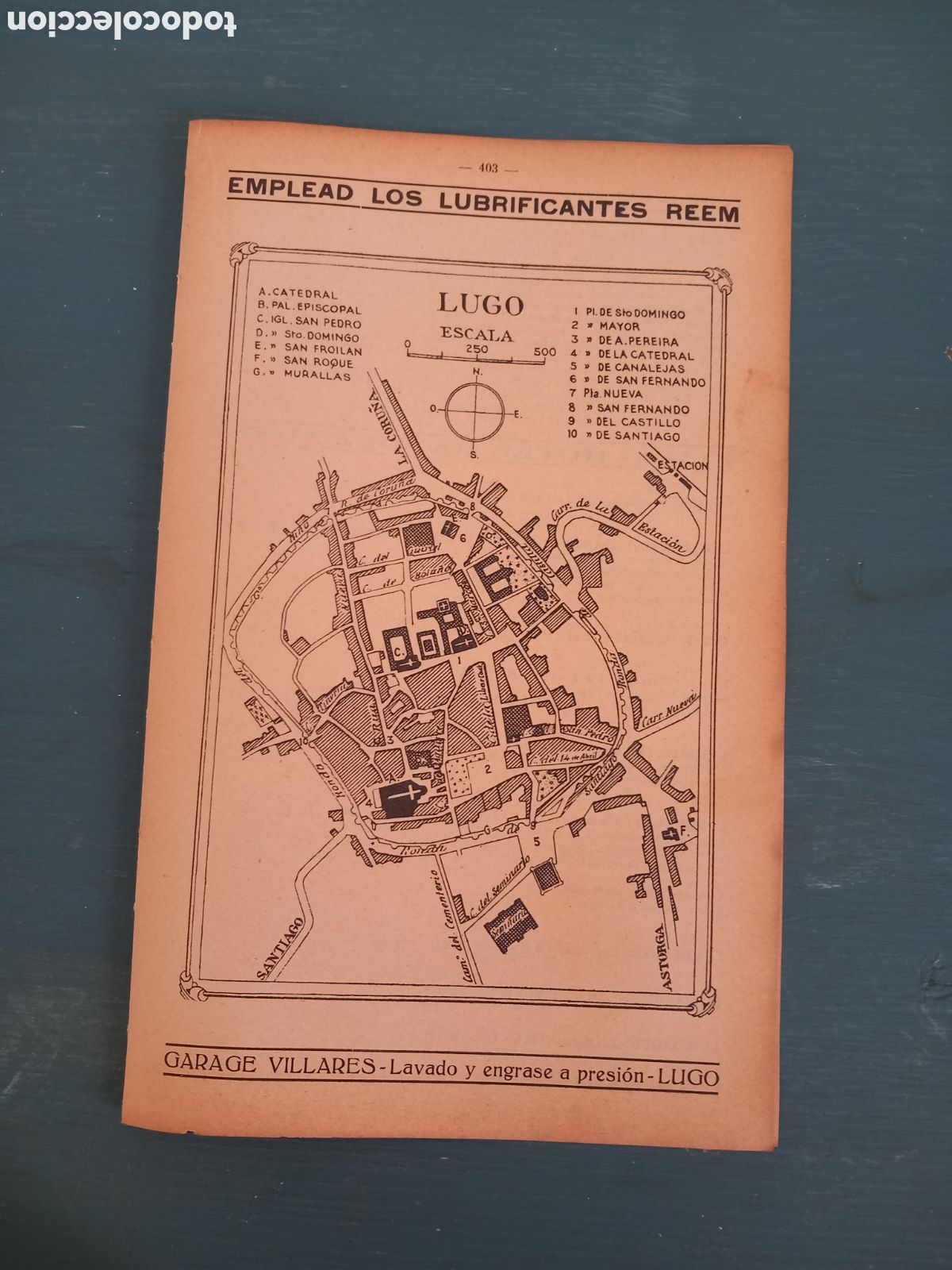 Mapas contempor&aacute;neos: Mapa plano ciudad de Lugo, aproximadamente 1932 - Foto 1