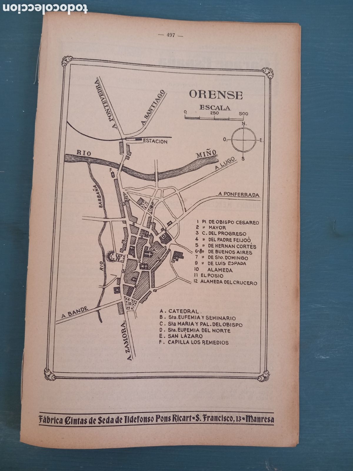 Mapas contempor&aacute;neos: Mapa plano ciudad de Orense, aproximadamente 1932 - Foto 1