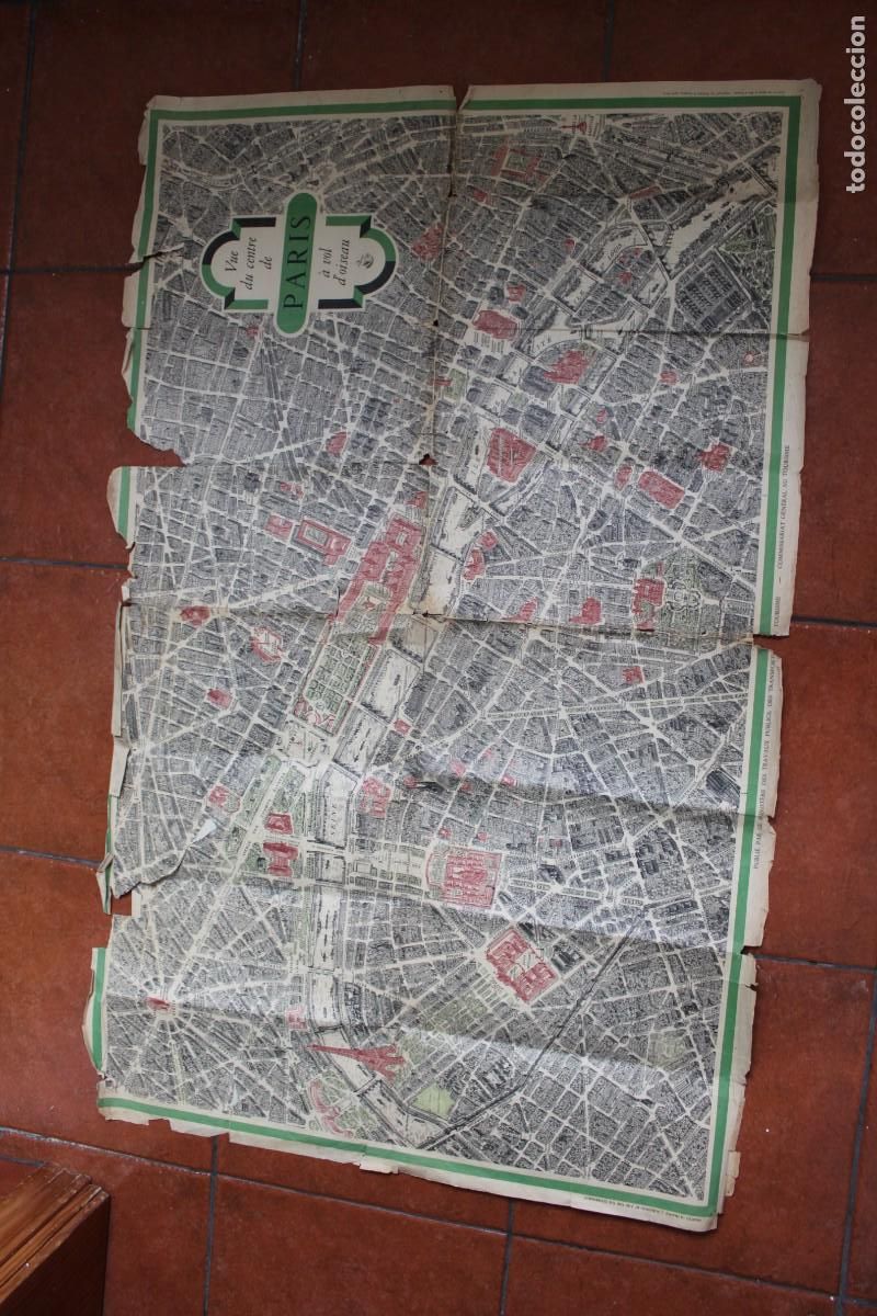 Mapas contempor&aacute;neos: MAPA ANTIGUO DE PARIS : VUE DU CENTRE DE PARIS - Foto 1