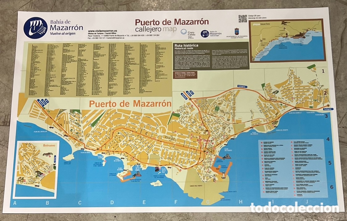 Mapas contempor&aacute;neos: Mapa. Puerto de Mazarr&oacute;n. Bah&iacute;a de Mazarr&oacute;n. Murcia.