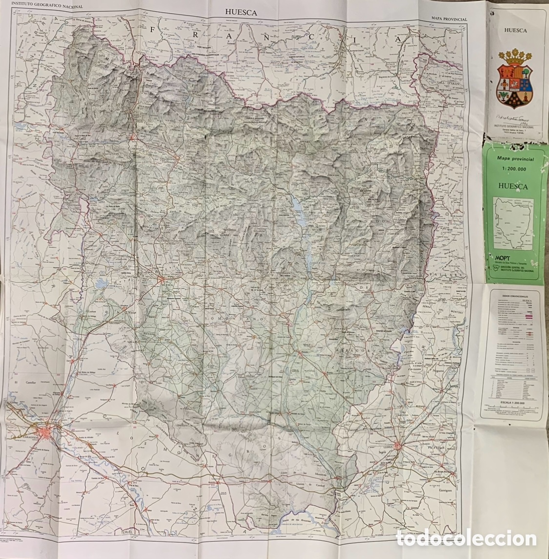Mapas contempor&aacute;neos: Mapa. Mapa Provincial de Huesca. 1991. - Foto 3