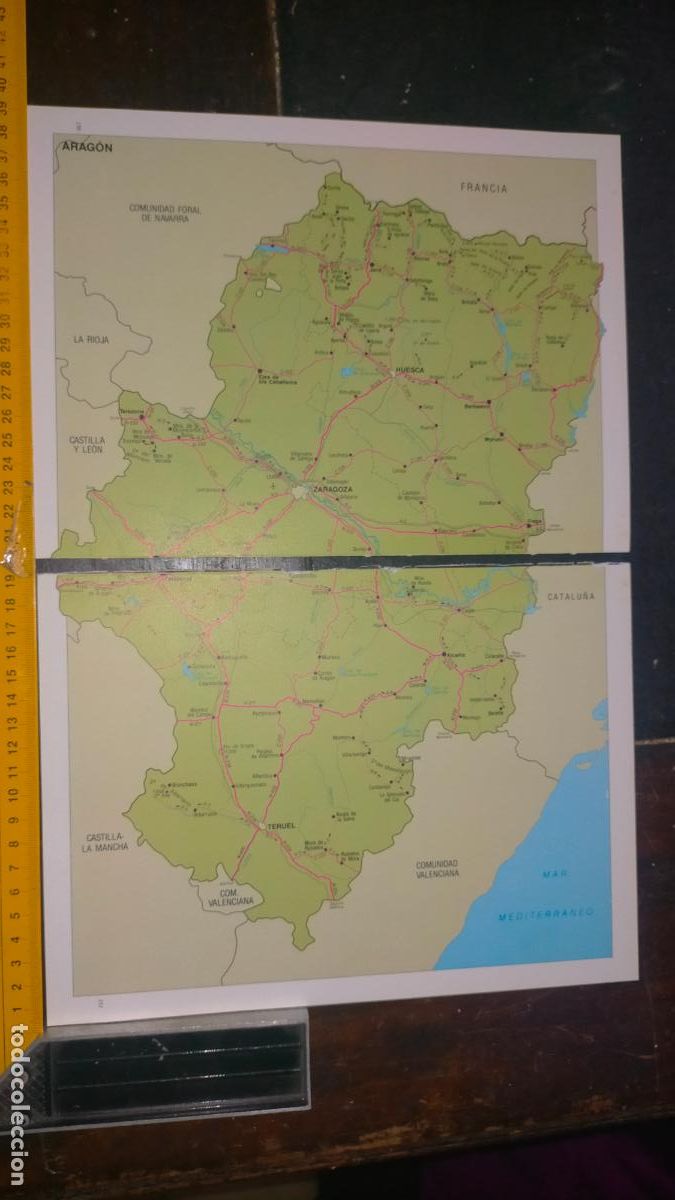 Mapas contempor&aacute;neos: Mapa Arag&oacute;n Zaragoza Huesca Teruel - Foto 1