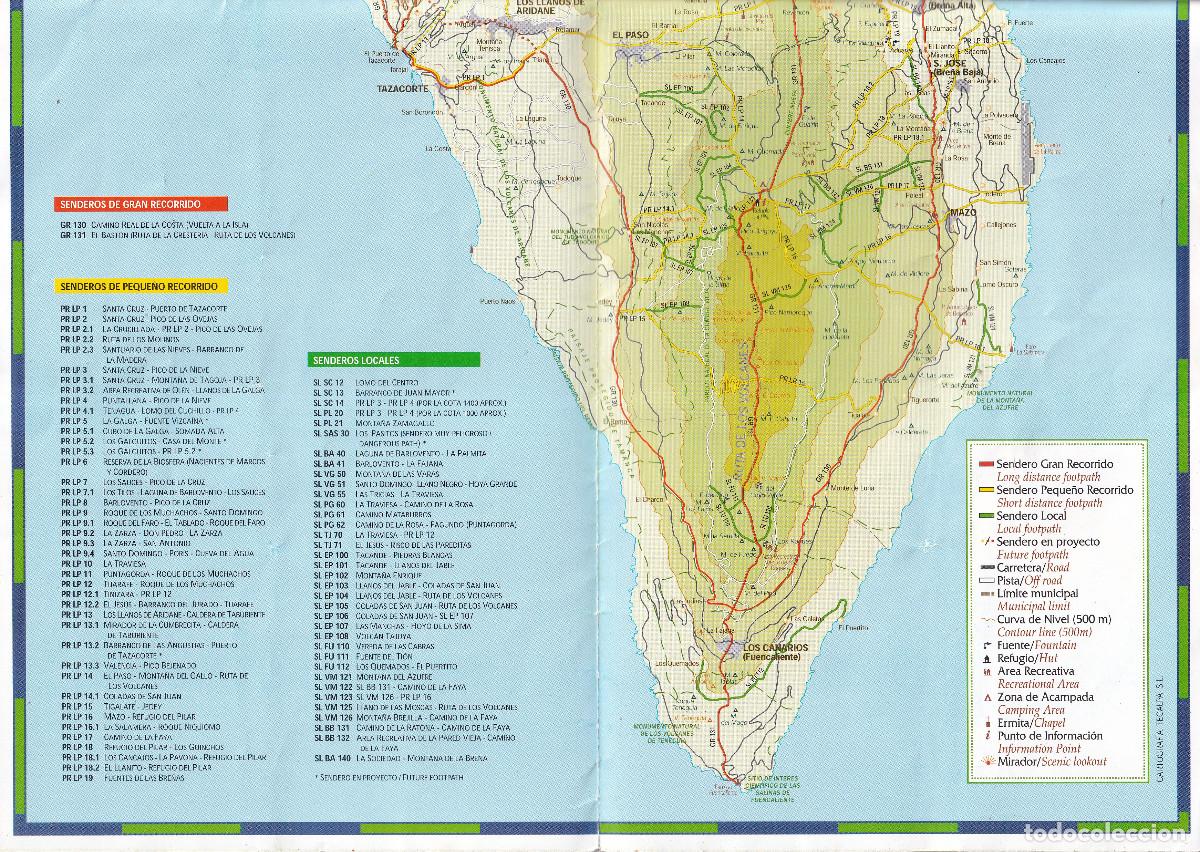 Mapas contempor&aacute;neos: RED DE SENDEROS DE LA PALMA MAPA - CABILDO LA PALMA - Foto 4