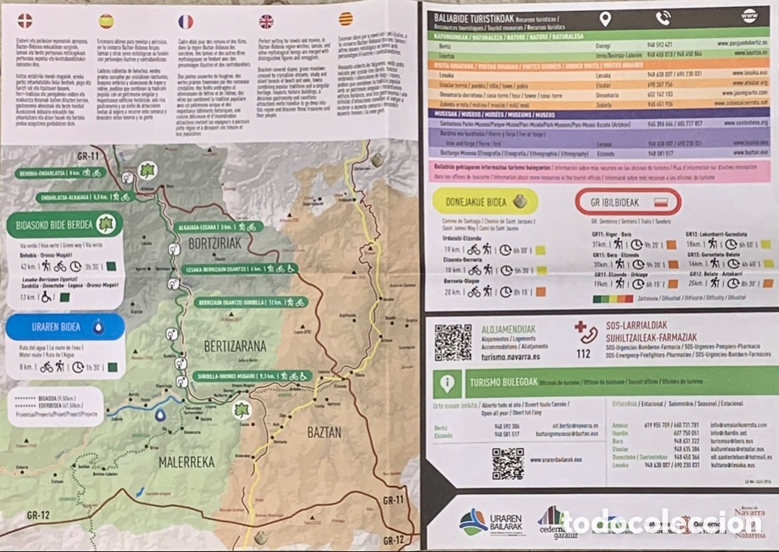 Mapas contempor&aacute;neos: Mapa. Valle del Baztan. Navarra. 2016. - Foto 2